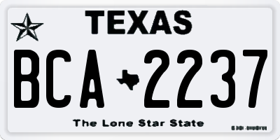 TX license plate BCA2237