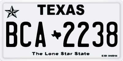 TX license plate BCA2238