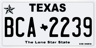 TX license plate BCA2239