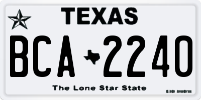 TX license plate BCA2240