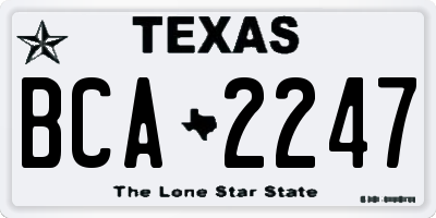 TX license plate BCA2247