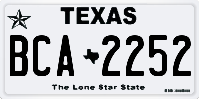 TX license plate BCA2252