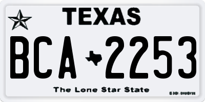 TX license plate BCA2253