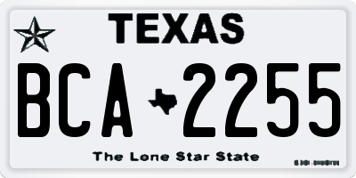 TX license plate BCA2255