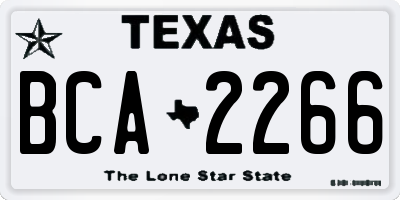 TX license plate BCA2266