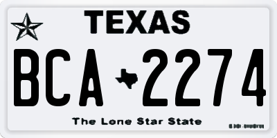 TX license plate BCA2274