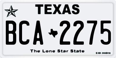 TX license plate BCA2275