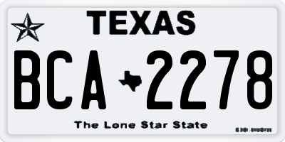 TX license plate BCA2278