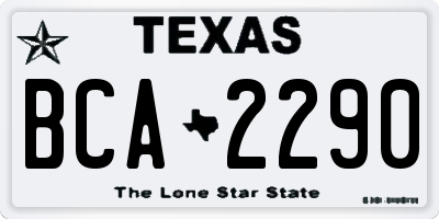 TX license plate BCA2290
