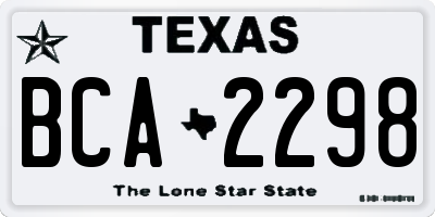 TX license plate BCA2298