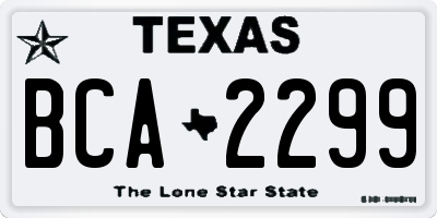 TX license plate BCA2299