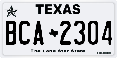 TX license plate BCA2304