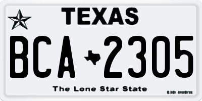 TX license plate BCA2305