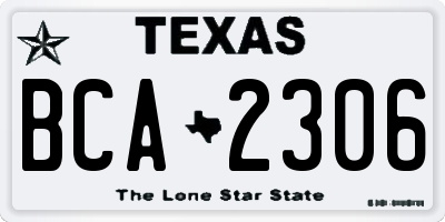 TX license plate BCA2306
