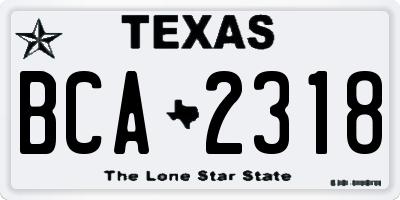 TX license plate BCA2318