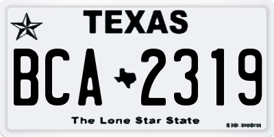 TX license plate BCA2319