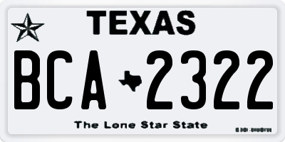 TX license plate BCA2322