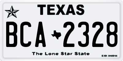 TX license plate BCA2328