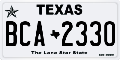 TX license plate BCA2330