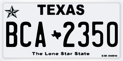 TX license plate BCA2350