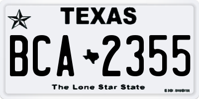 TX license plate BCA2355