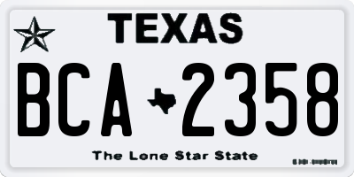 TX license plate BCA2358