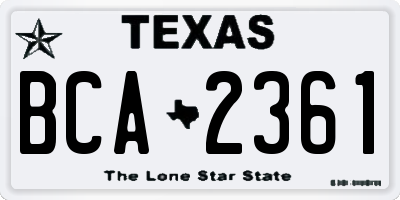 TX license plate BCA2361