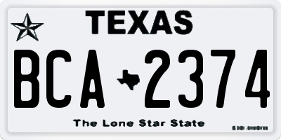 TX license plate BCA2374