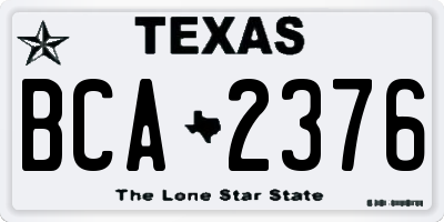 TX license plate BCA2376