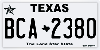 TX license plate BCA2380