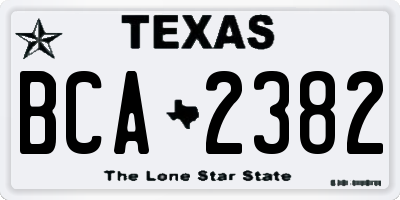 TX license plate BCA2382