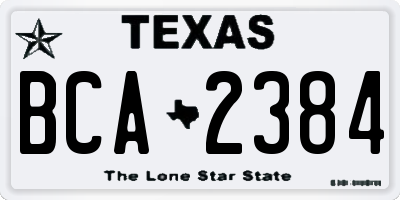 TX license plate BCA2384