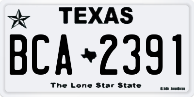 TX license plate BCA2391