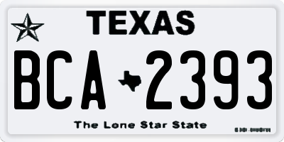 TX license plate BCA2393