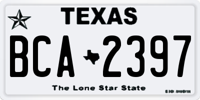 TX license plate BCA2397