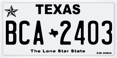 TX license plate BCA2403