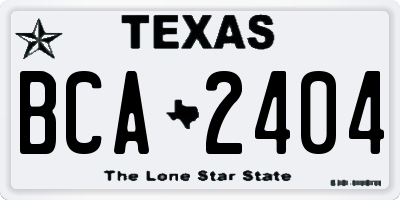 TX license plate BCA2404