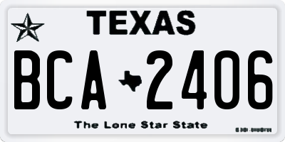 TX license plate BCA2406