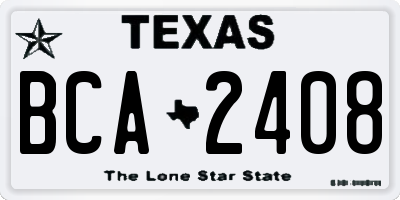 TX license plate BCA2408