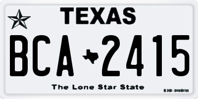 TX license plate BCA2415