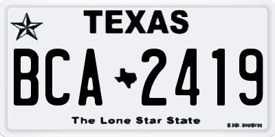 TX license plate BCA2419