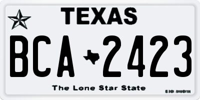 TX license plate BCA2423