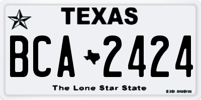 TX license plate BCA2424
