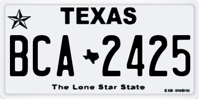 TX license plate BCA2425