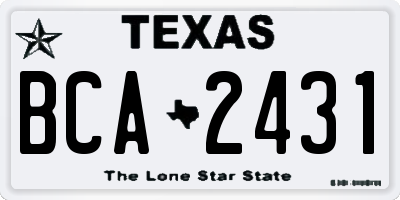 TX license plate BCA2431