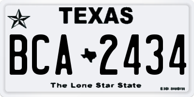 TX license plate BCA2434