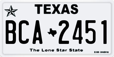TX license plate BCA2451