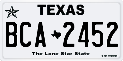 TX license plate BCA2452