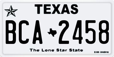 TX license plate BCA2458