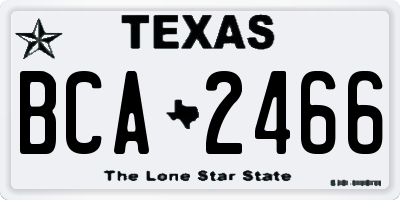 TX license plate BCA2466